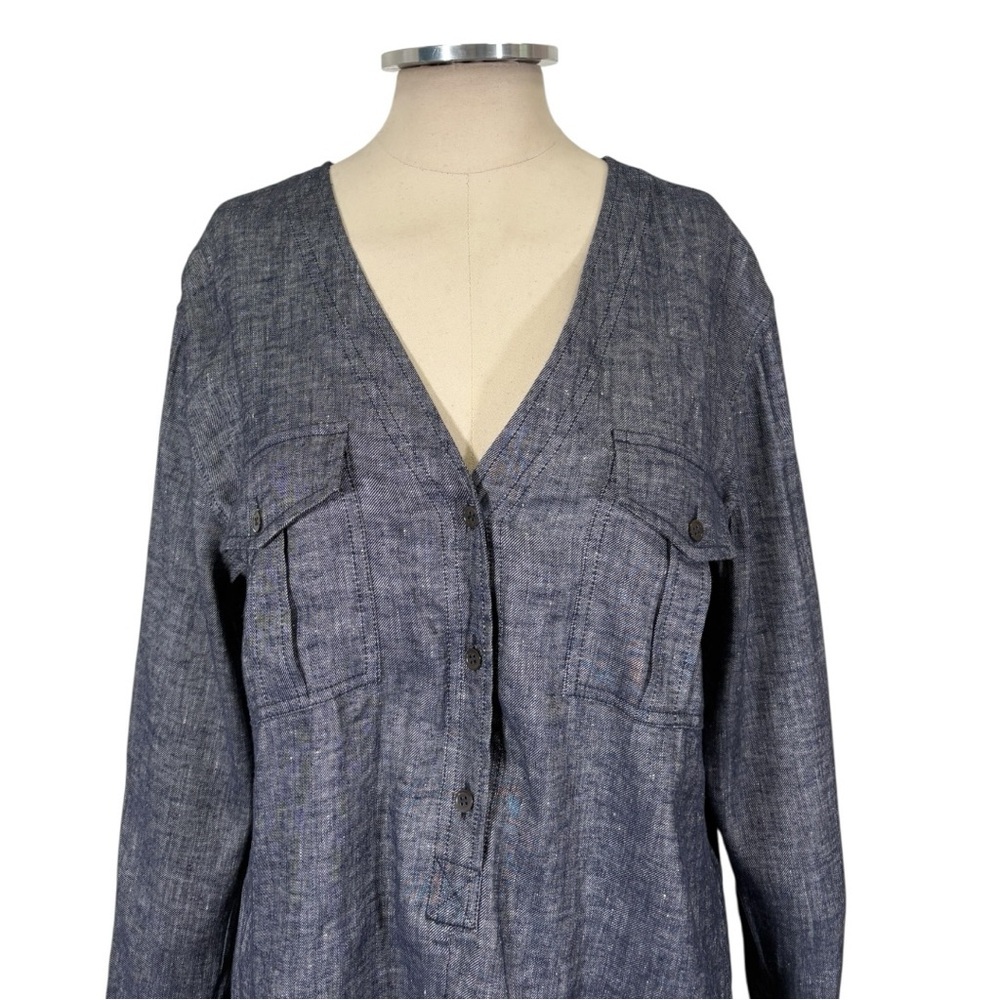 Theory Trisalta Linen Top Size Large - Picture 7 of 12